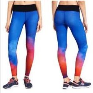 Athleta Blue and Red Gradient Swimwear